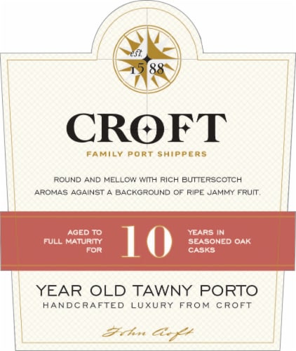 Croft 10 Year Aged Tawny Porto Portuguese Dessert Wine Perspective: top
