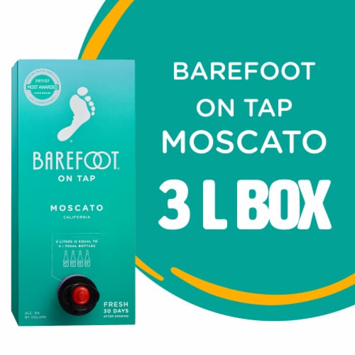 Barefoot Cellars On Tap Moscato California White Wine Box Perspective: top