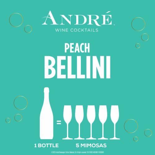 Andre Peach Bellini California Ready to Drink Cocktail Sparkling Wine Perspective: top