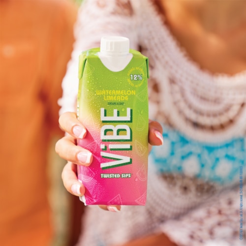 ViBE Twisted Sips Watermelon Limeade Ready to Drink Wine Cocktail Perspective: top