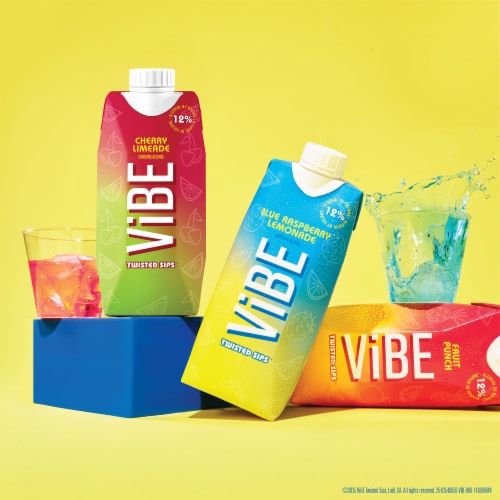 ViBE Twisted Sips Cherry Limeade Ready to Drink Wine Cocktail Perspective: top