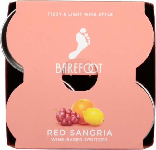Barefoot Spritzer Sangria California Red Wine Cans Perspective: top