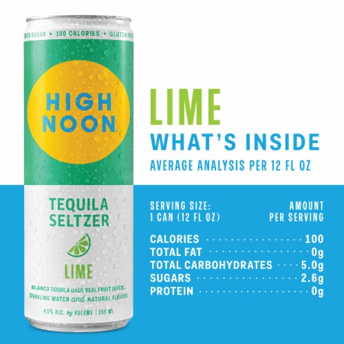 High Noon® Lime Tequila Hard Seltzer Cans Perspective: top
