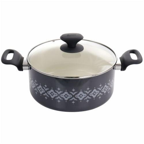 Spice by Tia Mowry Savory Saffron 7 -Piece Healthy Nonstick Ceramic Cookware Set - Grey Perspective: top