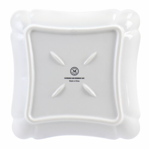 Martha Stewart Botanical Garden Ceramic Dish Set - White Perspective: top