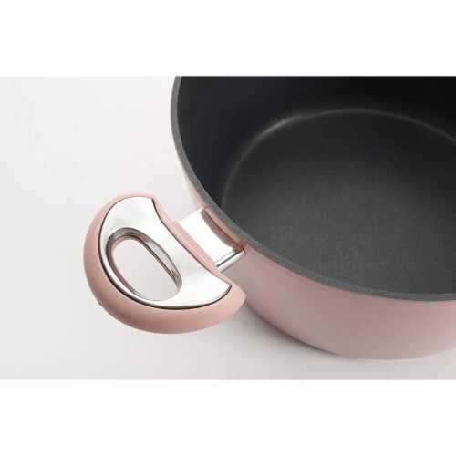 Oster 12 Piece Aluminum Non Stick Home Frying Pot & Pan Cookware Set, Dusty Rose Perspective: top