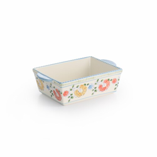 Gibson Elite Anaya 2 Piece Rectangle Stoneware Bakeware Set with Hand Painted Designs ONE SIZE QFC