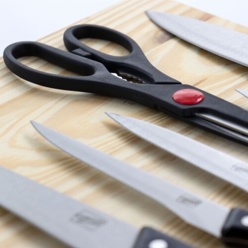 Gibson Home Wildcraft Stainless Steel Cutlery Set with Cutting Board Perspective: top