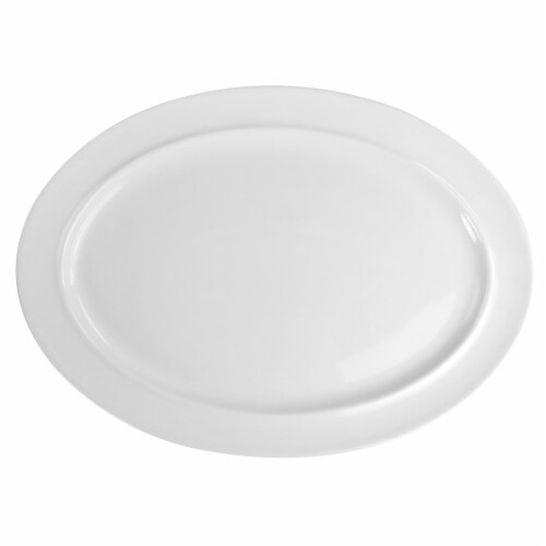 Martha Stewart Classic Ceramic Oval Platter - White Perspective: top