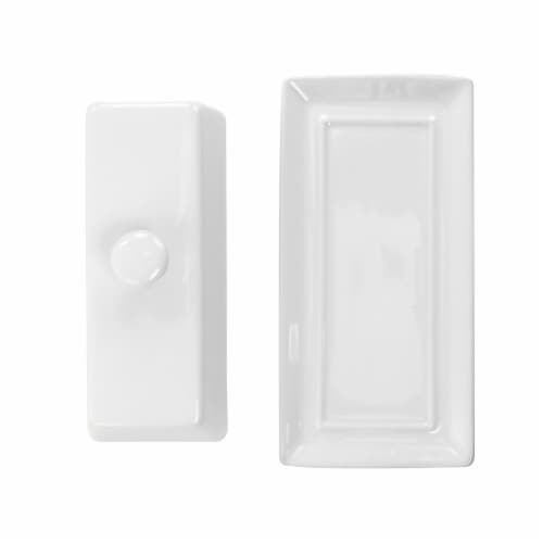 Martha Stewart Ceramic Butter Dish with Lid - White Perspective: top