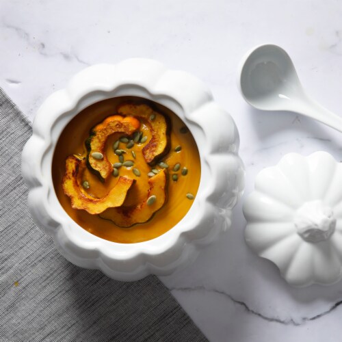 Martha Stewart Ceramic Tureen Set - White Perspective: top