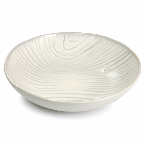 Martha Stewart Wood Pattern Stoneware Dinnerware Set - Off-White Perspective: top