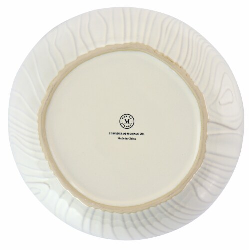 Martha Stewart Wood Pattern Stoneware Serving Bowl - White Perspective: top