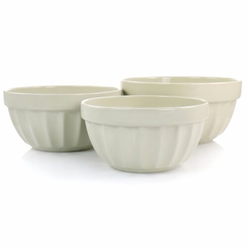 Martha Stewart Stoneware Bowl Set - Beige Perspective: top