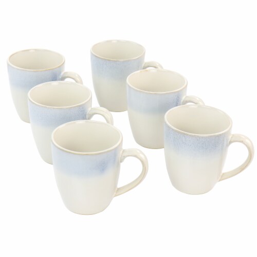 Martha Stewart Blue Rim Stoneware Cup Set Perspective: top