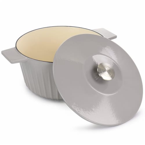 Martha Stewart Round Gray Casserole Dish Perspective: top