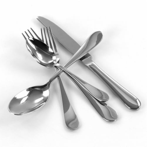 Martha Stewart Sutton Stainless Steel Flatware Set Perspective: top