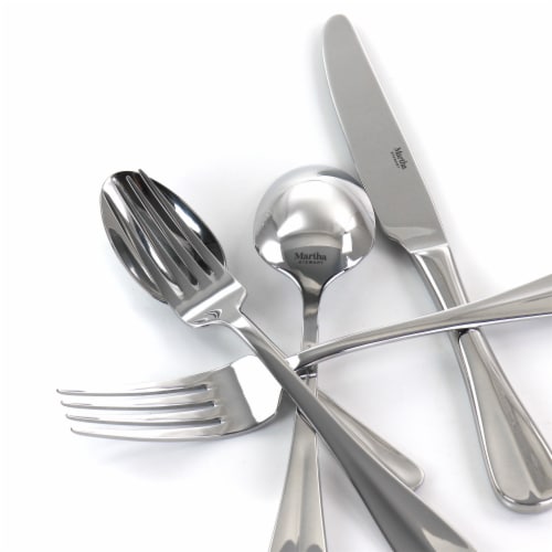 Martha Stewart Springbank Stainless Steel Flatware Set Perspective: top