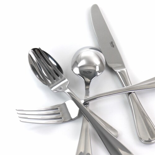 Martha Stewart Springbank Stainless Steel Flatware Set Perspective: top