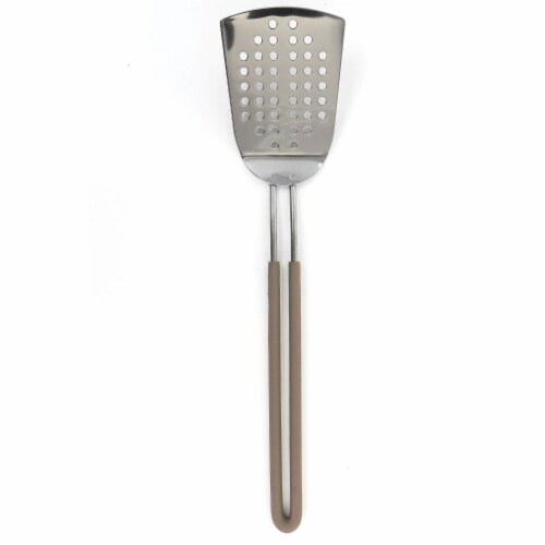 Martha Stewart Gray Stainless Steel Slotted Spatula Perspective: top