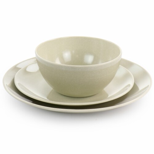 Martha Stewart Melamine Dinnerware Set - Taupe Perspective: top