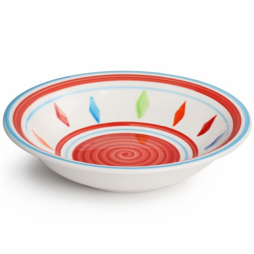 Gibson Home Heidy 12 Piece Hand Painted Dinnerware Set Red, Service