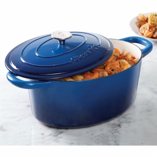 Gibson 7 qt Oval Dutch Oven Crock Pot, Sapphire, 1 Piece - Gerbes