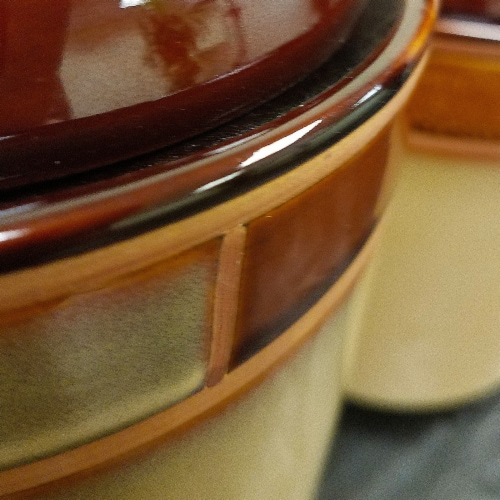 Casa Estebana 3 Piece Stoneware Storage Canister Container Jar Set Perspective: top