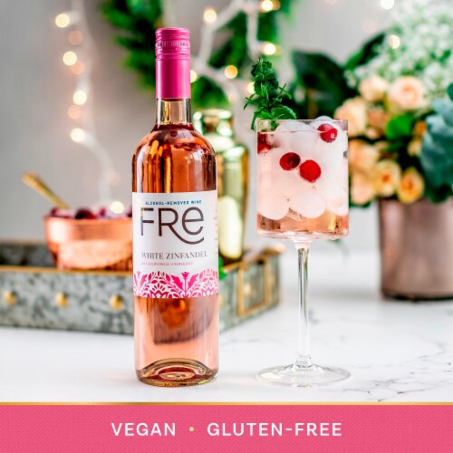 FRE Alcohol-Removed White Zinfandel Pink Low Calorie Non Alcoholic Wine Perspective: top