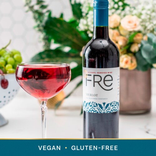 FRE Alcohol-Removed Merlot California Red Wine 750 ml Perspective: top