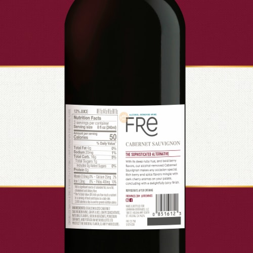 Fre Alcohol-Removed Cabernet Sauvignon Red Wine Perspective: top