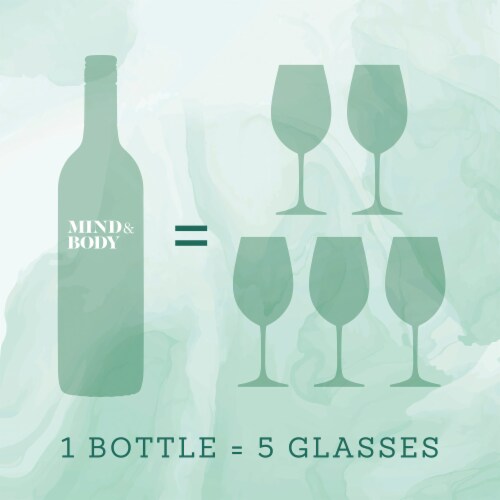 Mind & Body Pinot Grigio Low Alcohol & Low Calorie California White Wine 750 ml Perspective: top