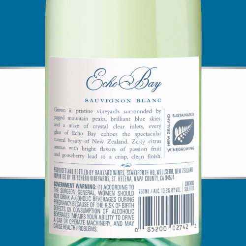 Echo Bay Sauvignon Blanc New Zealand White Wine Perspective: top