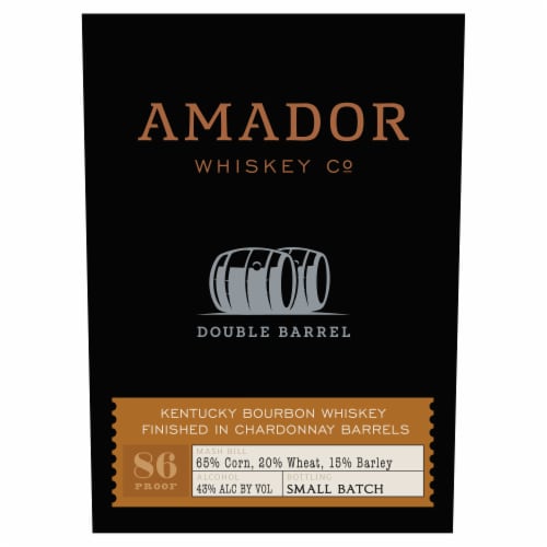 Amador Whiskey Co. Double Barrel Chardonnay Finished Kentucky Bourbon Whiskey Perspective: top