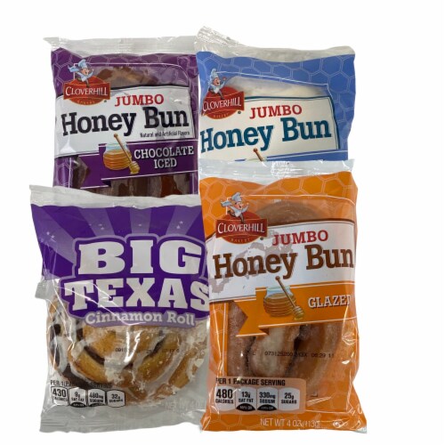 Cloverhill Bakery Ultimate Honey Bun Variety Pack | Big Texas, Chocolate, Iced and Glazed | 1 Perspective: top