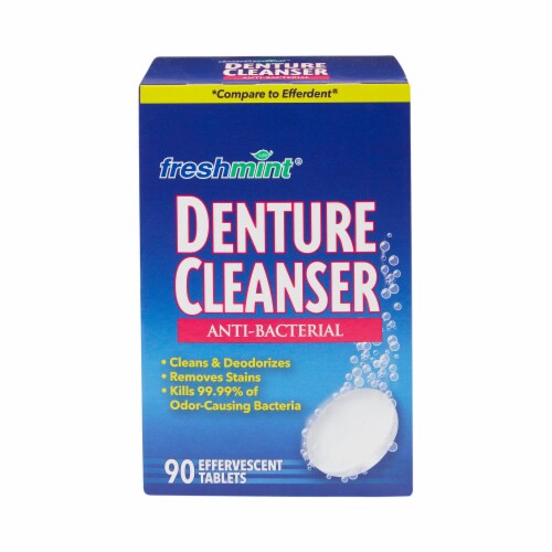 Freshmint Denture Cleaner Mint Flavor Tablet DENT90 (90 Ct) Perspective: top