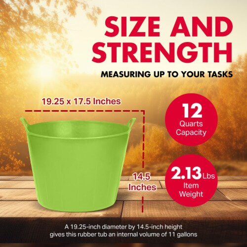 Little Giant 11 Gallon Heavy Duty Farm Bucket Poly/Rubber Flex Tub with Handles Perspective: top