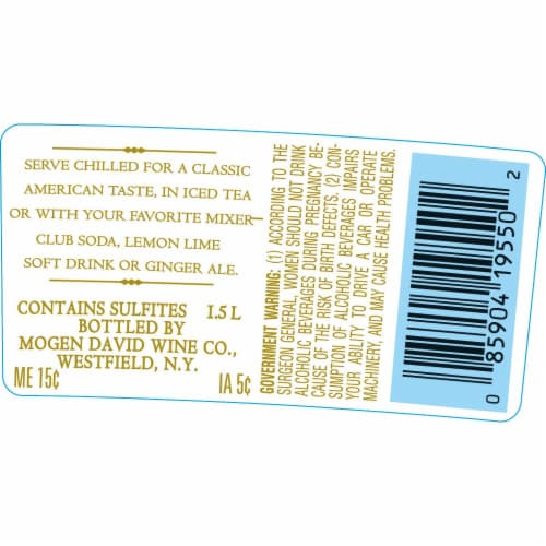 Mogen David Blend New York Blackberry Wine Perspective: top