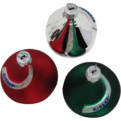 Kurt Adler Hershey's Miniature Kisses Glass Ornaments, 6-Piece Box Set, 1.5 Perspective: top