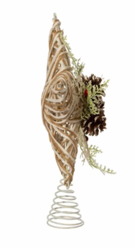 Kurt Adler (#H4205) Natural Pinecone Accent Star Christmas Tree Topper, 12 Perspective: top