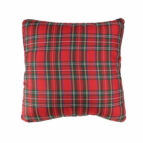 Kurt Adler Set of 4 Square Textured Tartan Plaid Velvet Christmas Throw Pillows 15.5 41 each Smith s Food and Drug