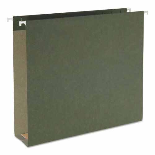 Smead Two Inch Capacity Box Bottom Hanging File Folders Letter Green 25/Box 65090 Perspective: top
