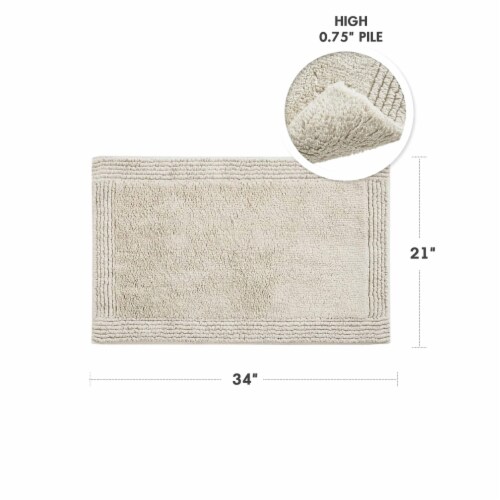 MADISON PARK SIGNATURE Cotton Tufted Reversible Bath Rug with Mink MPS72-448 Perspective: top