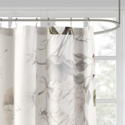 Madison Park Cassandra Cotton Percale Bathroom Shower, Bath Fabric Curtains, Blush - 72 x72 Perspective: top