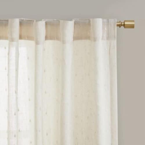 Bed Bath & Beyond Deandra Striped Sheer 63-Inch Window Curtain Panel- Natural Perspective: top