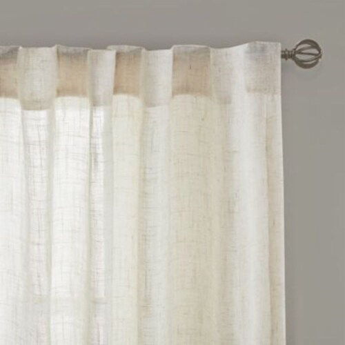 Bed Bath & Beyond Devon Sheer 63-inch Window Curtain Panel- Natural Perspective: top
