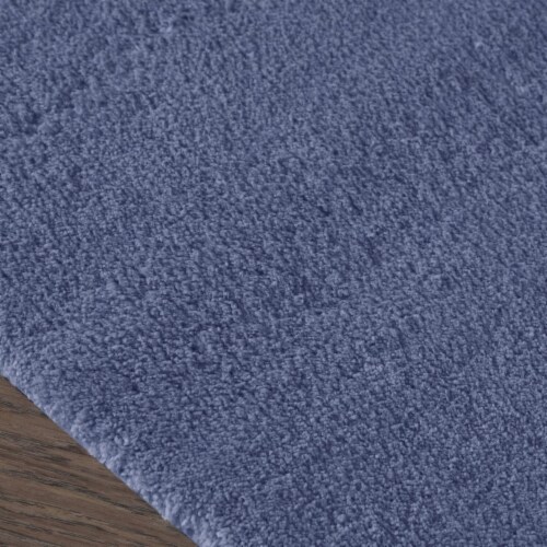 MADISON PARK SIGNATURE Glam Polyester Bath Rug with Navy Finish MPS72-479 Perspective: top
