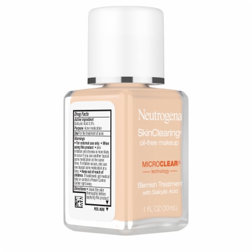 Neutrogena SkinClearing Liquid Foundation, Oil-Free Acne and Blemish Fighting 60 Natural Beige Perspective: top