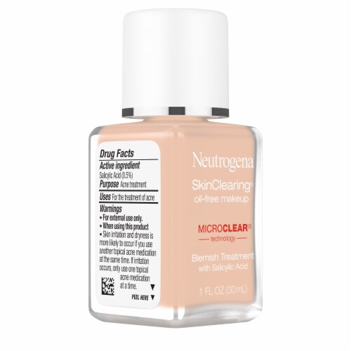 Neutrogena Skin Clearing Liquid Foundation Oil-Free Acne Fighting with .5% Salicylic Acid 30 Buff Perspective: top