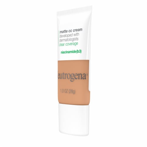 Neutrogena Clear Coverage Flawless Matte CC Cream Oil Free & Fragrance Free Wheat Perspective: top